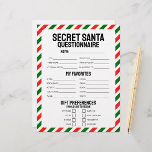 Questionnaire cadeau Secret Père Noël