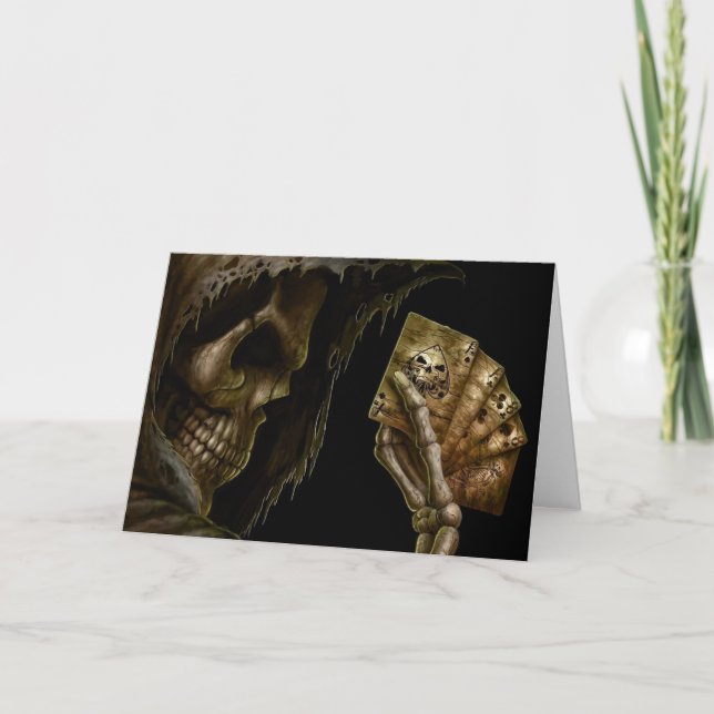 Queue Anniversaire Grim Joue Des Cartes Avec Main  (Devant)