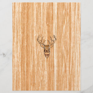 Queue blanche Buck Tête de cerf Bois Grain