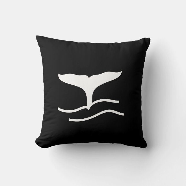 queue de baleine blanche sur coussin bleu turquois (Recto)