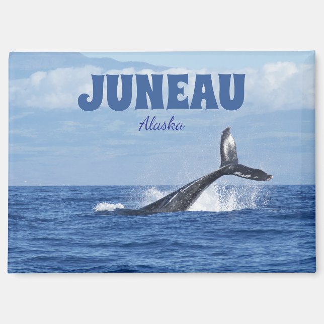 Queue de baleine Scénique Juneau Alaska Magnet Cad (Recto)