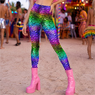 Queue de sirène arc-en-ciel 3D Leggings Hyper-Réal