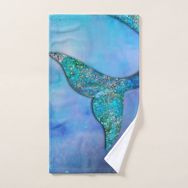 Queue de Sirène de l'Océan Étincelante Enchantée (Serviette à main)