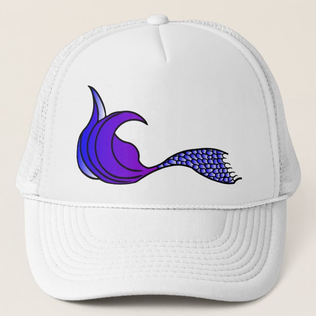 Queue de sirène violette sur une casquette de base (Devant)