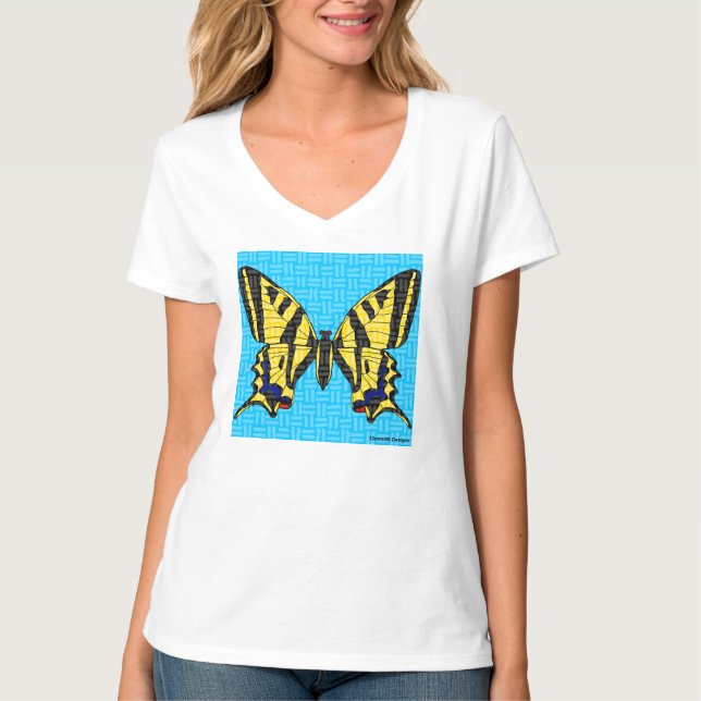 Queue d'hirondelle (blanc) - T-Shirt V Basic pour  (Devant)