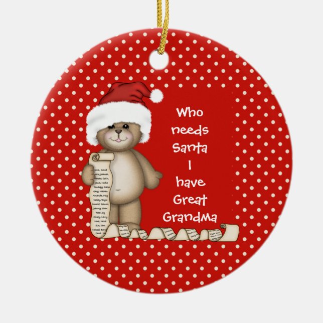 Qui a besoin de Père Noël. Grand ornement de Noël (Devant)