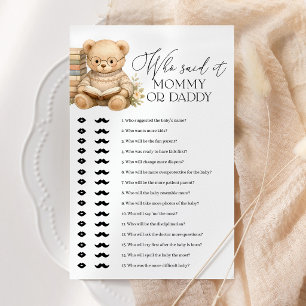 Qui a dit Maman ou Papa Ours Jeu de Baby Shower