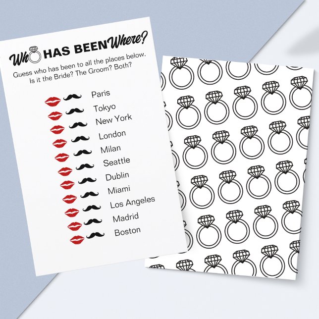 Qui A Été Où ? Jeu de voyage Fête des mariées (Unique Wedding Icebreaker – Who Has Traveled the Most?)