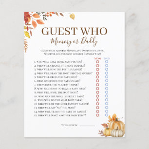 Qui Connaît Automne Boho Baby shower Jeu