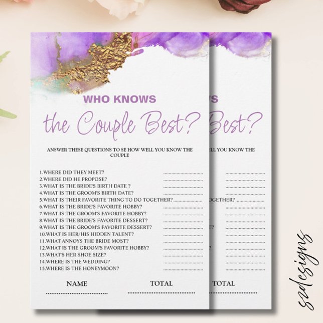 Qui connaît Couple meilleur jeu de mariée violet (Créateur téléchargé)