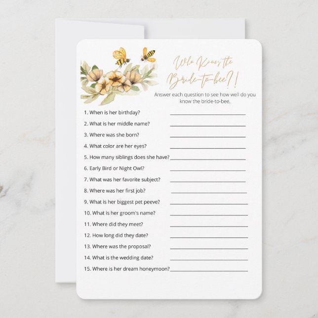 Qui connaît la mariée à être la meilleure carte de (Devant)