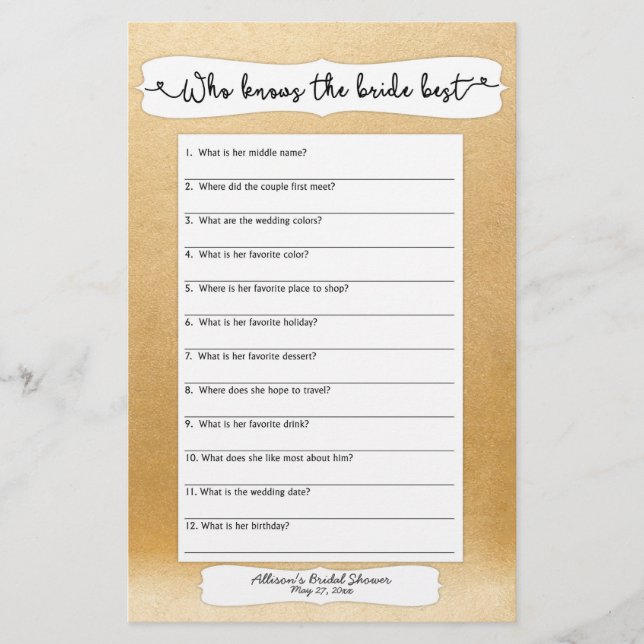 Qui connaît le mieux la mariée, dit-il, elle a dit (Devant)