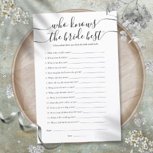 Qui connaît le mieux la mariée Jeu de Baby Shower