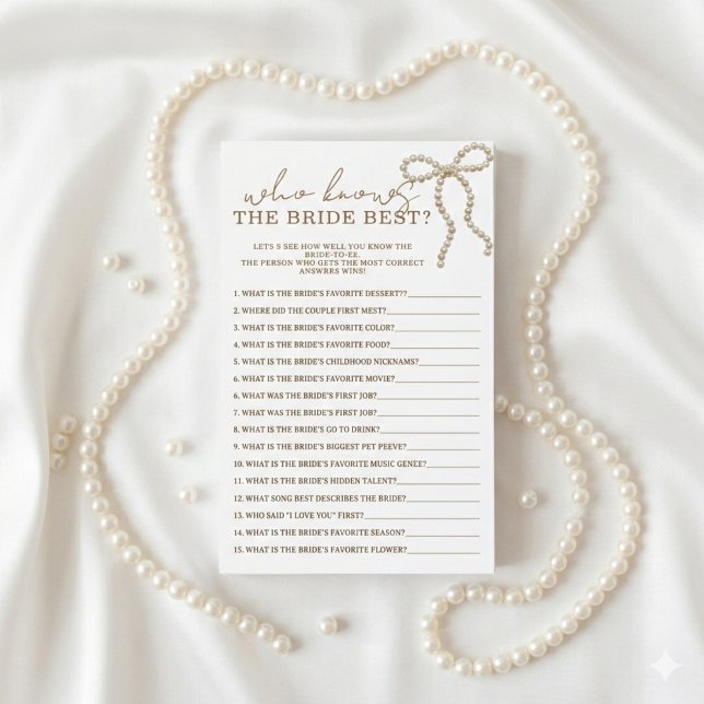 Qui connaît le mieux la mariée? Jeu pour la fête d (Créateur téléchargé)