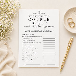 Qui connaît le mieux le couple Jeu de Baby Shower