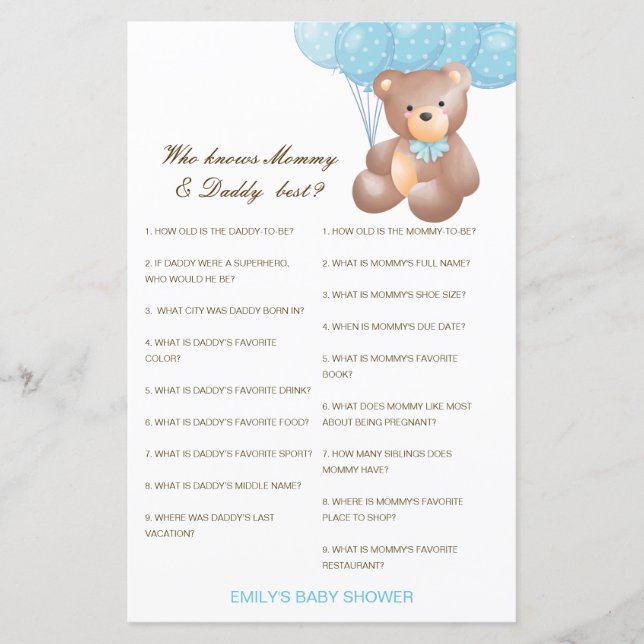 Qui connaît le mieux Maman et Papa Editable (Devant)