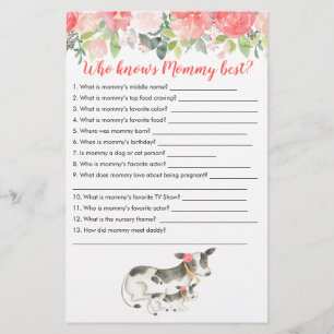 Qui connaît le mieux Maman Jeu de Baby Shower Ferm