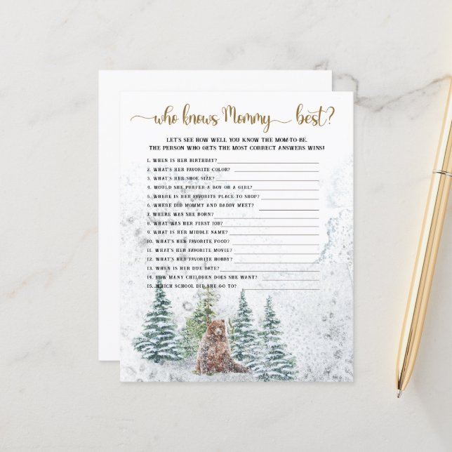 Qui connaît le mieux maman jeu de douche (Devant/Arrière en situation)