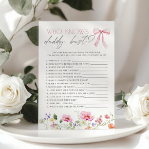 Qui connaît le mieux papa jeu de baby shower Wildf