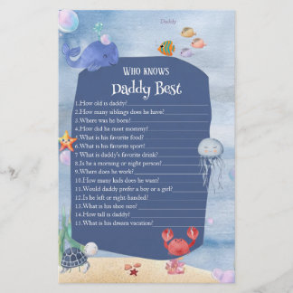 Qui connaît le mieux Papa Sea You Soon Baby Shower