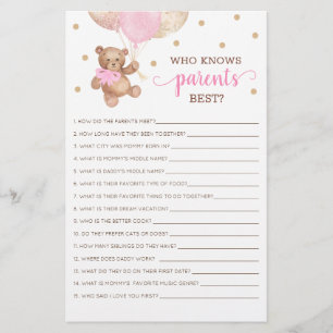 Qui Connaît Les Parents Meilleur Jeu Baby shower T