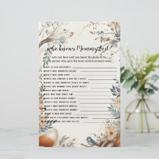 Qui connaît maman baby shower jeu