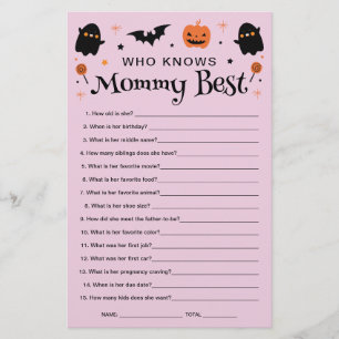 Qui connaît maman Halloween sorcière Baby shower j
