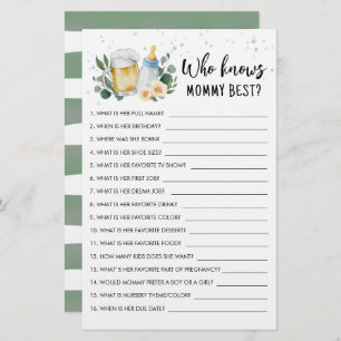 Qui Connaît Maman Le Meilleur Jeu Vert Bébé Brûle