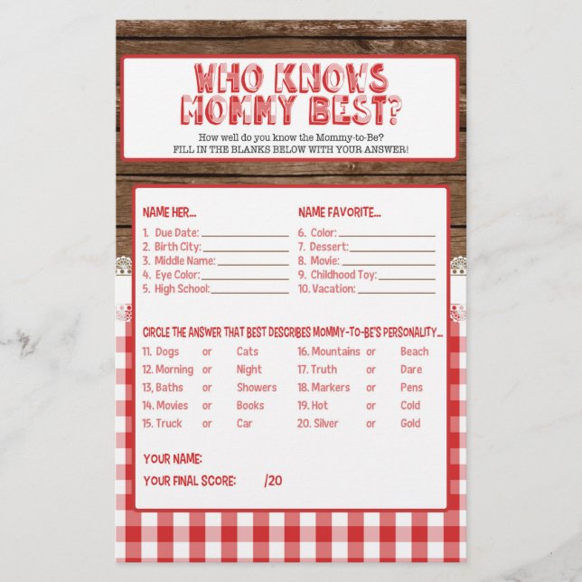 Qui connaît maman le mieux - Red Baby Q (Devant)