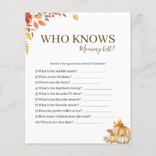 Qui connaît maman meilleur Baby shower d'automne c
