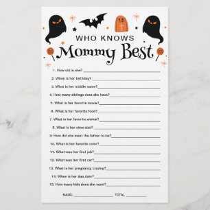 Qui connaît maman meilleur Baby shower Halloween j