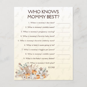 Qui connaît maman meilleur Baby shower jeu