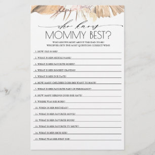 Qui connaît maman meilleur Baby shower jeu