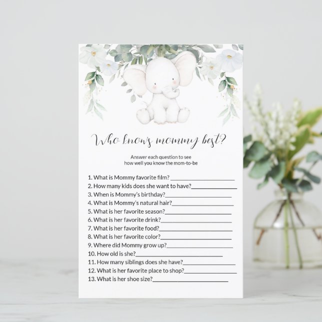Qui connaît maman meilleur Baby shower Jeux (Debout devant)