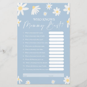 Qui Connaît Maman Meilleur Jeu, Carte Baby shower