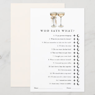 Qui dit ce jeu Wedding shower neutre pour les femm