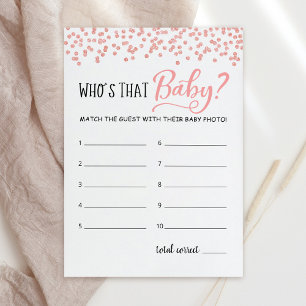 Qui est ce bébé? Carte de jeu Baby Shower Party