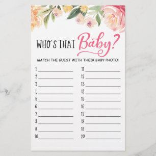 Qui est ce bébé ? Jeu Baby shower partie