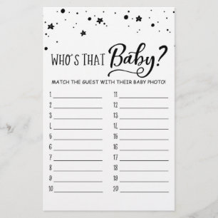 Qui est ce bébé ? Jeu Baby shower partie
