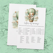 Qui est ma maman carte de jeu de baby shower pour