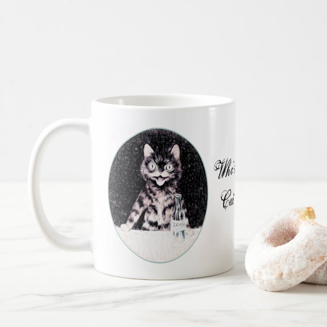 Qui est Madame folle de chat ? tasse 11oz (Avec donut)