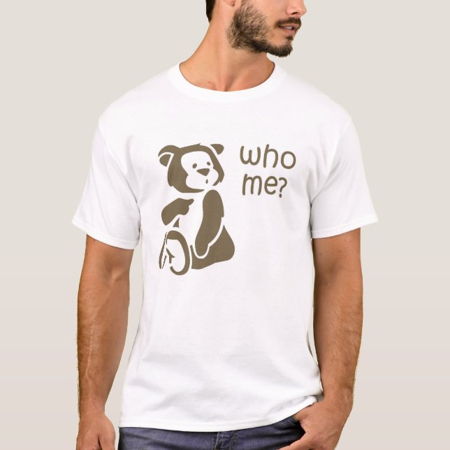 Qui je le T-shirt des hommes d'illustration d'ours (Devant)