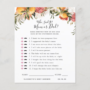 Qui l'a dit   Jeu de Baby Shower
