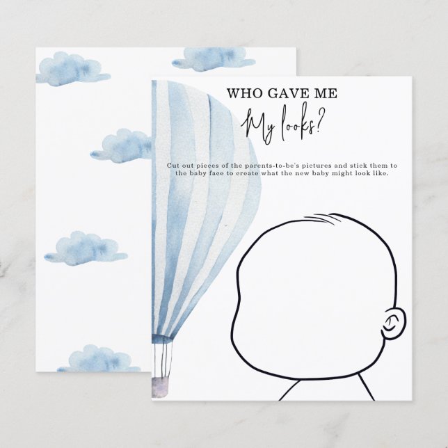 Qui m'a donné Mes regards ? baby shower jeu (Devant / Derrière)