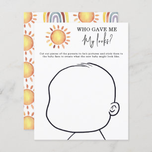 Qui m'a donné Mes regards ? baby shower jeu