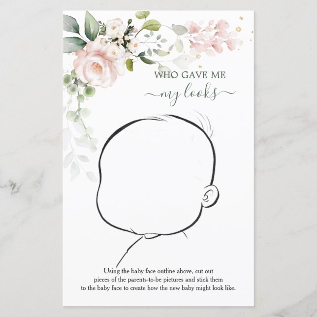 Qui M'A Donné Mon Apparence Floral Baby Game (Devant)