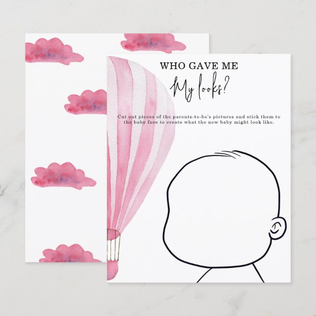 Qui m'a donné mon apparence ? jeu de baby shower (Devant / Derrière)