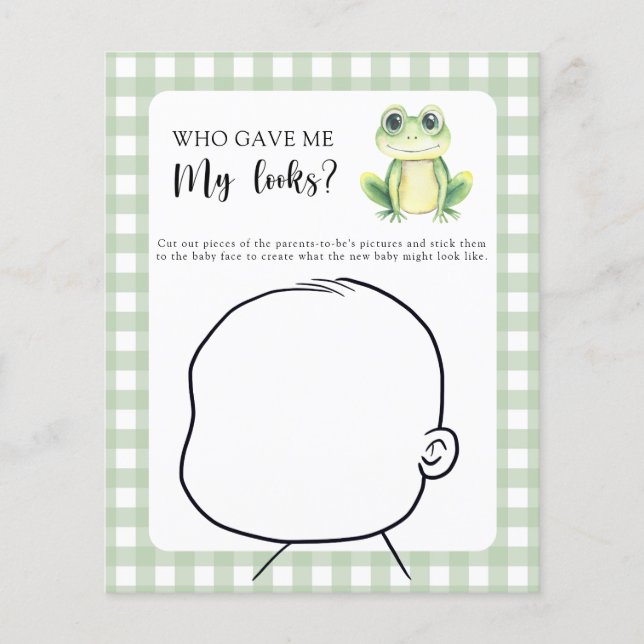Qui m'a donné mon look Frog baby shower jeu (Devant)