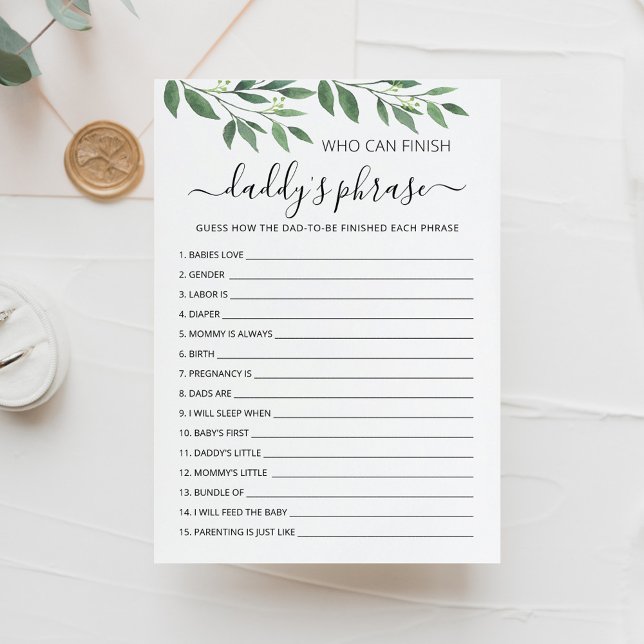 Qui peut terminer la carte de Baby Shower pour la  (Créateur téléchargé)
