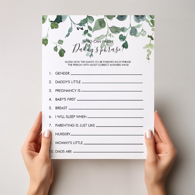 Qui peut terminer le jeu de Baby shower Phrase de  (Créateur téléchargé)